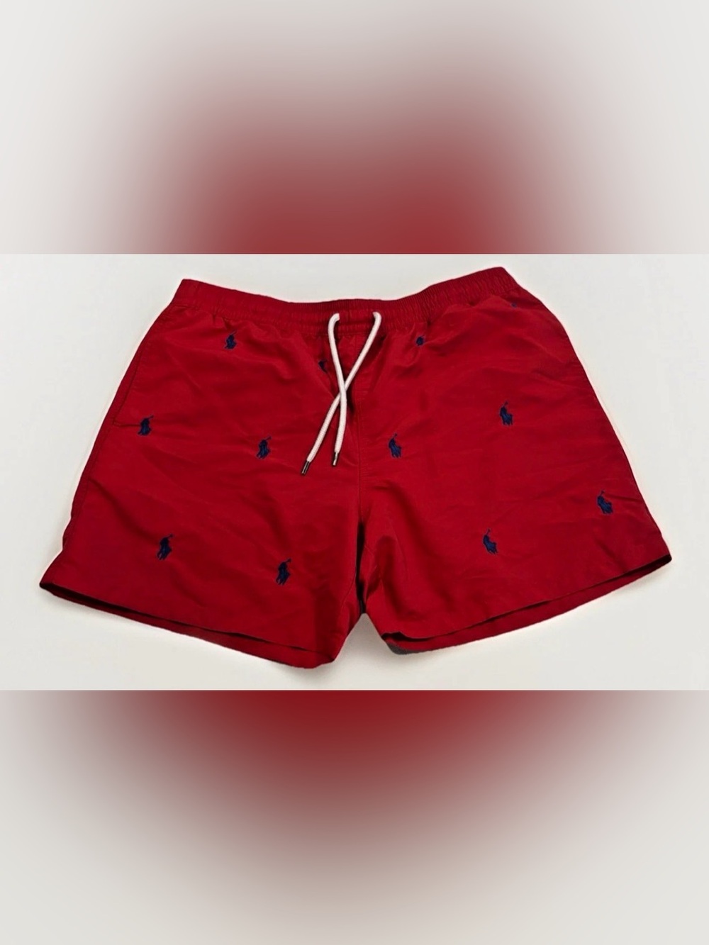 Y2K Polo Ralph Lauren Embroidered Red Men's Swim Trunks Size Large